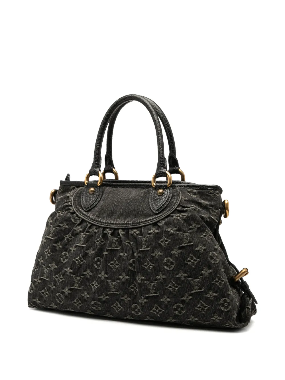 LOUIS VUITTON Pre-owned 2008 Monogram Denim Neo Cabby Mm Satchel In Black