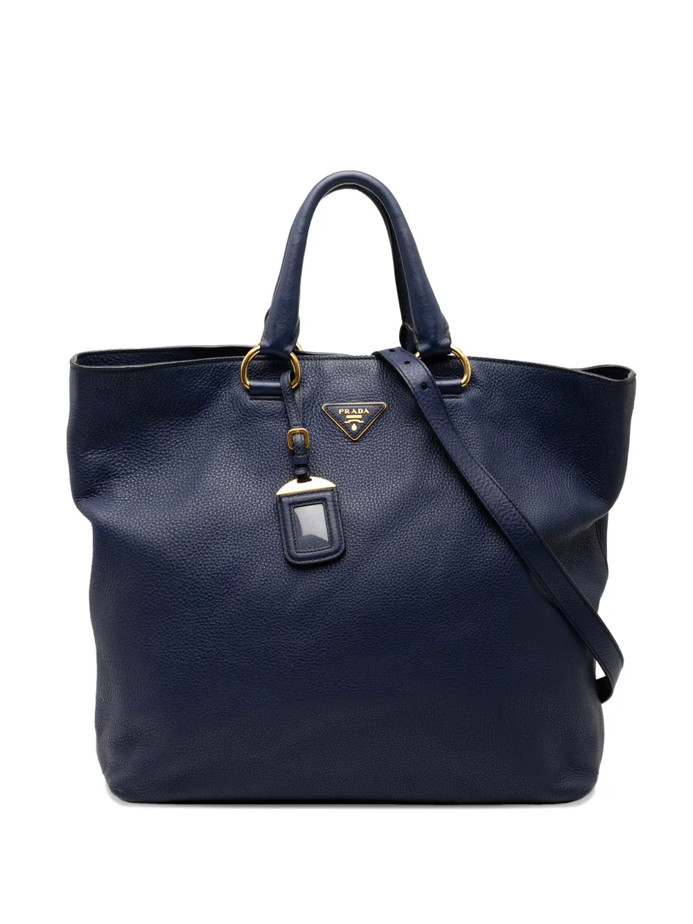 Prada Pre-Owned 2013-2025 Vitello Daino Open Convertible Tote satchel | Blue | Image 1