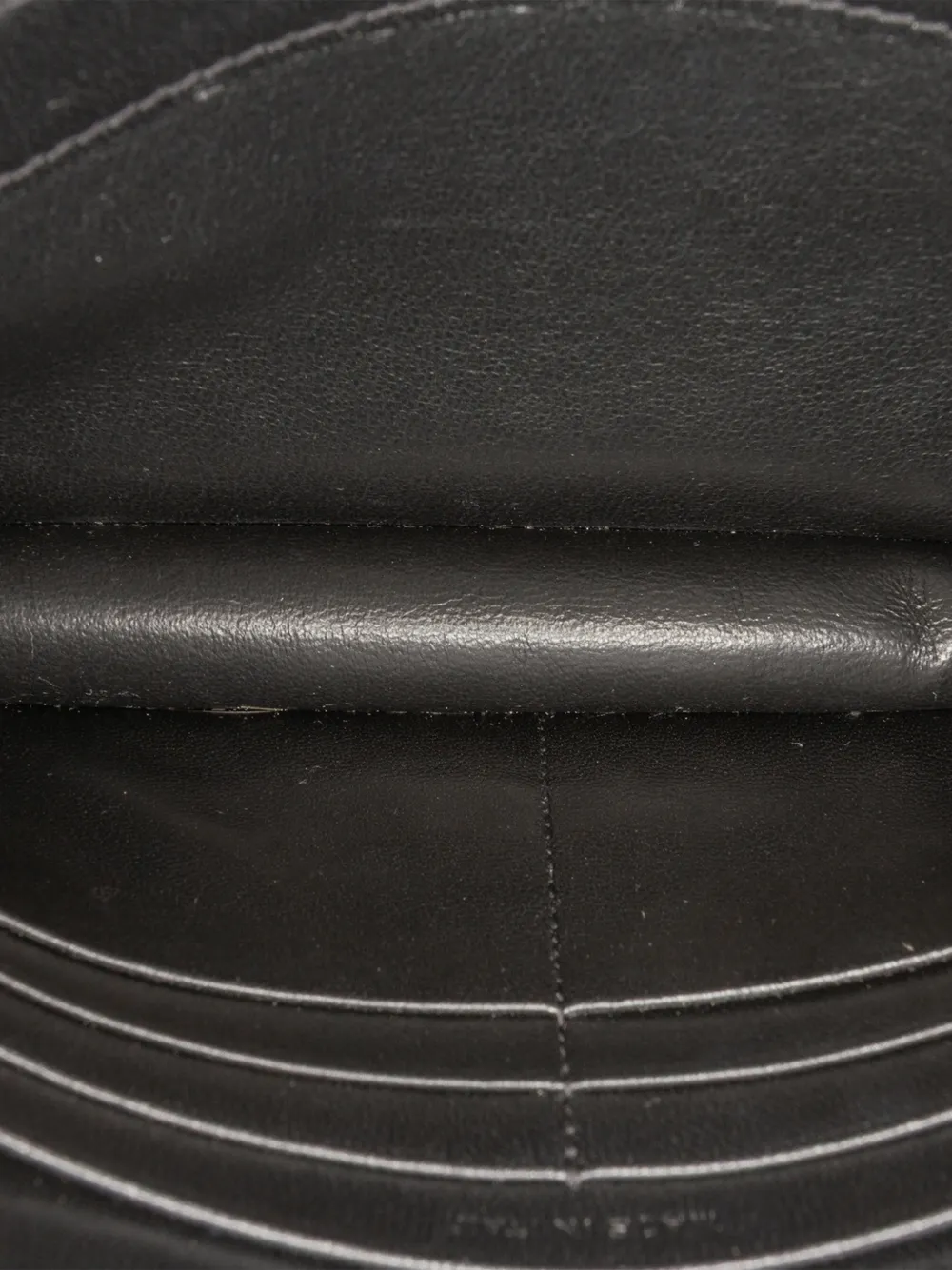 Pre-owned Saint Laurent 2024 Quilted Chevron Leather Cassandre Envelope Chain Wallet Crossbody Bag In Black