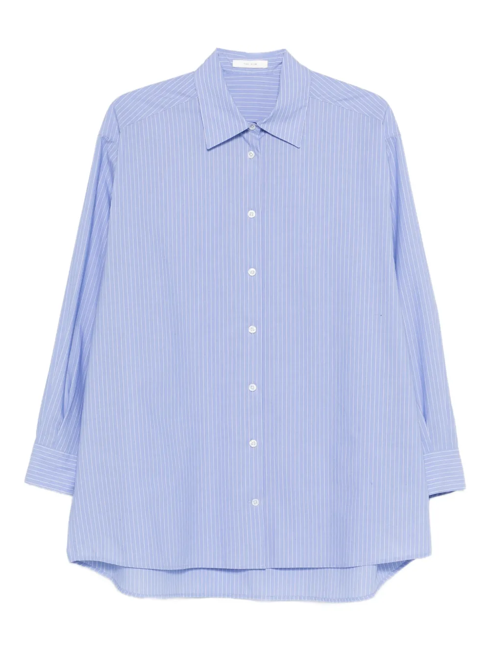 The Row Luka Striped Shirt In Blue