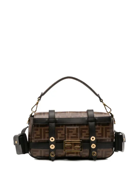 Fendi Pre-Owned bolsa satchel Baguette Cage de tela glaseada con motivo Zucca 2010-2025