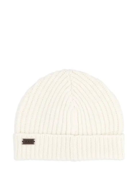 Tod's logo-plaque beanie hat