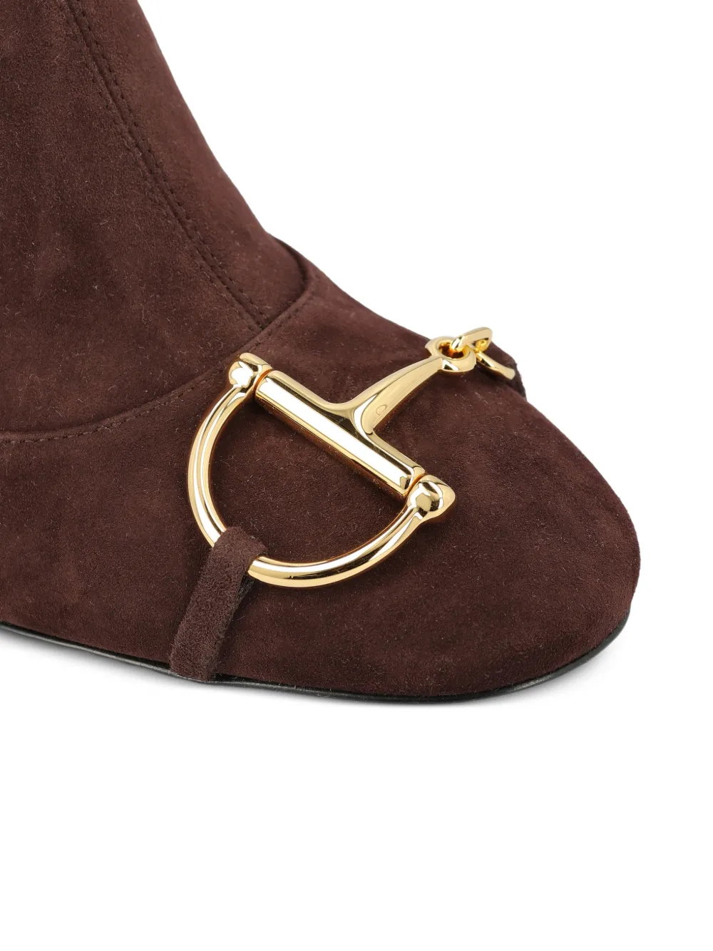 Gucci 75 mm enkellaarzen met halve Horsebit-rits Bruin