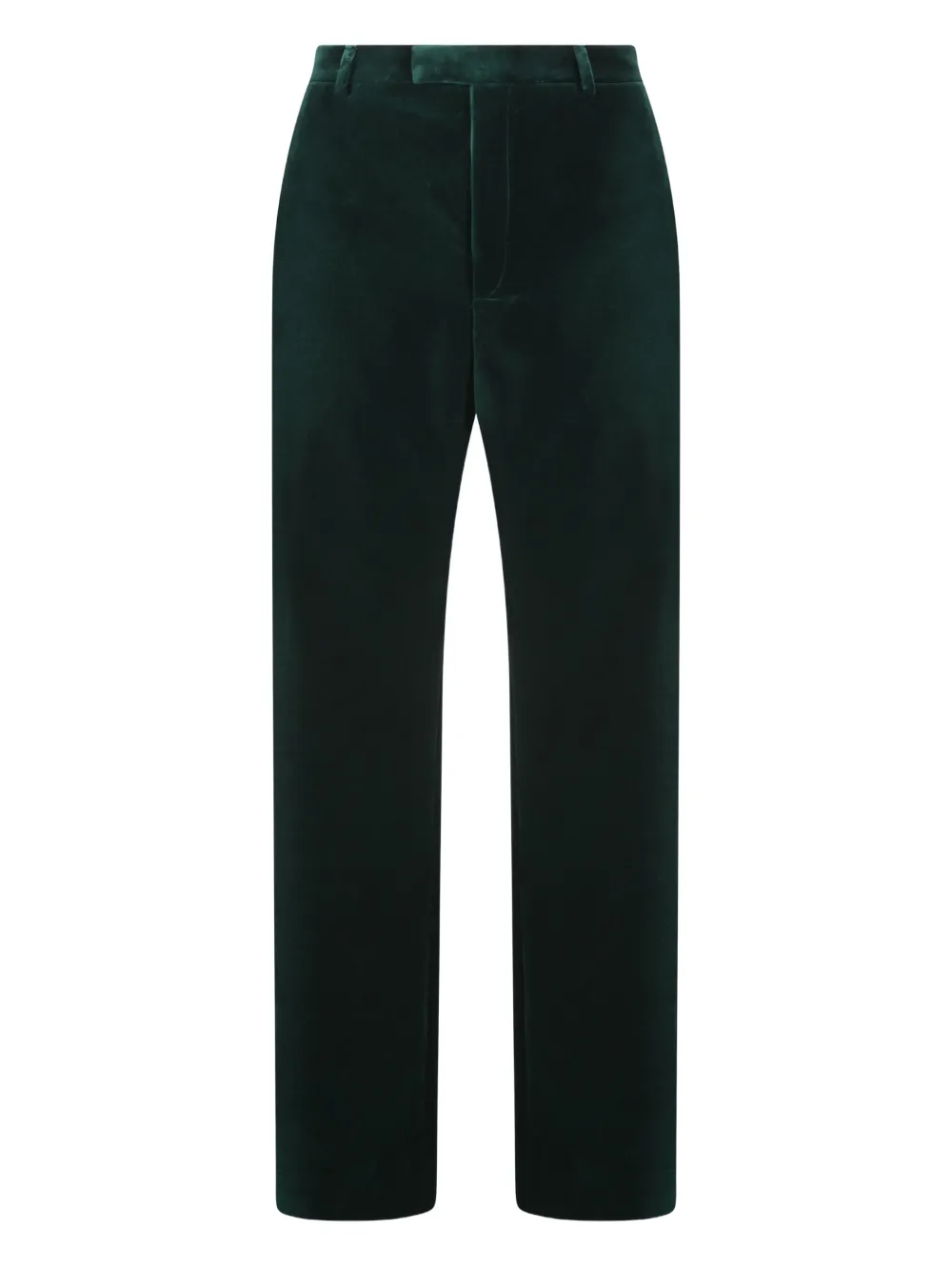 Gucci logo-embroidery velvet trousers | Green | Image 1