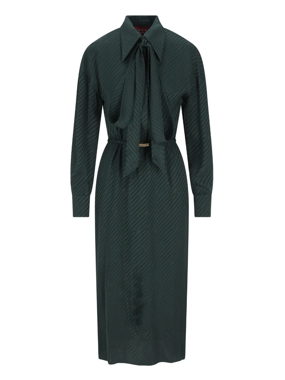 Gucci vestido midi con motivo Interlocking G | verde | Image 1