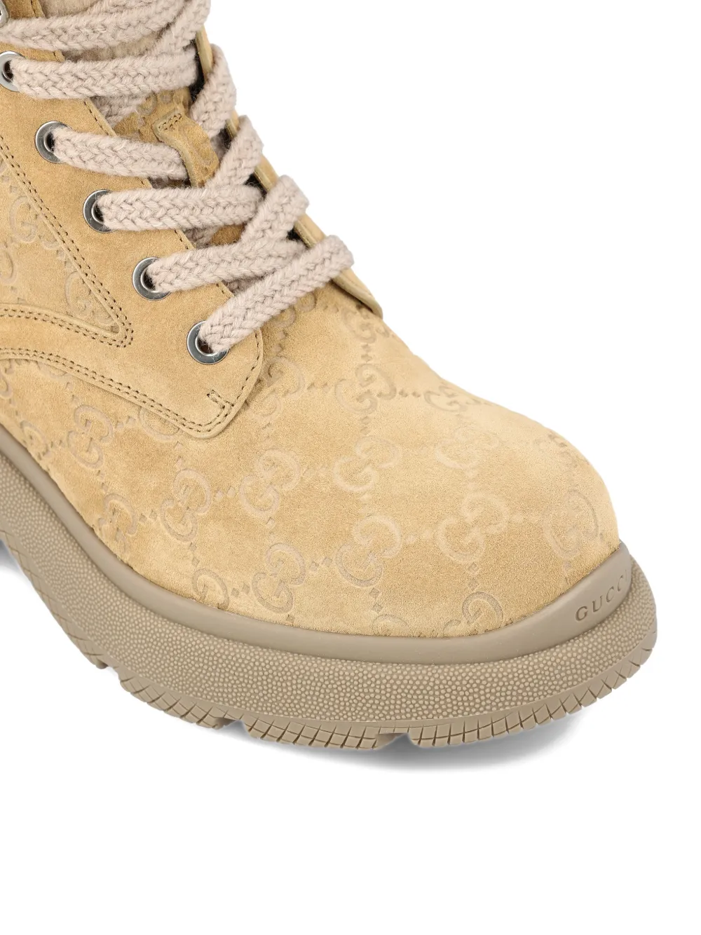 Gucci 35mm lace-up ankle boots Beige