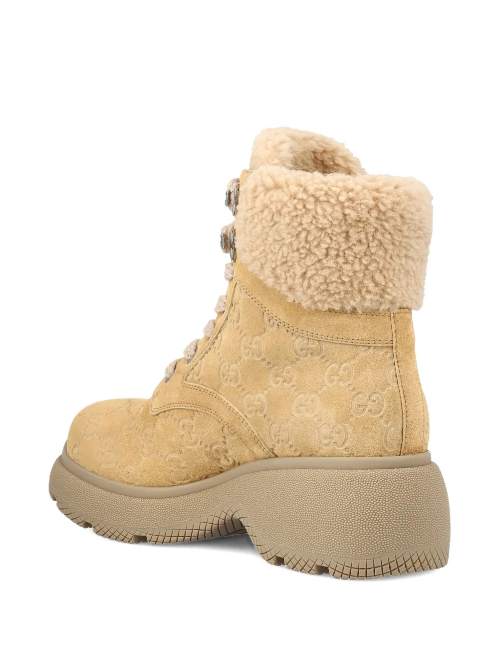 Gucci 35mm lace-up ankle boots Beige