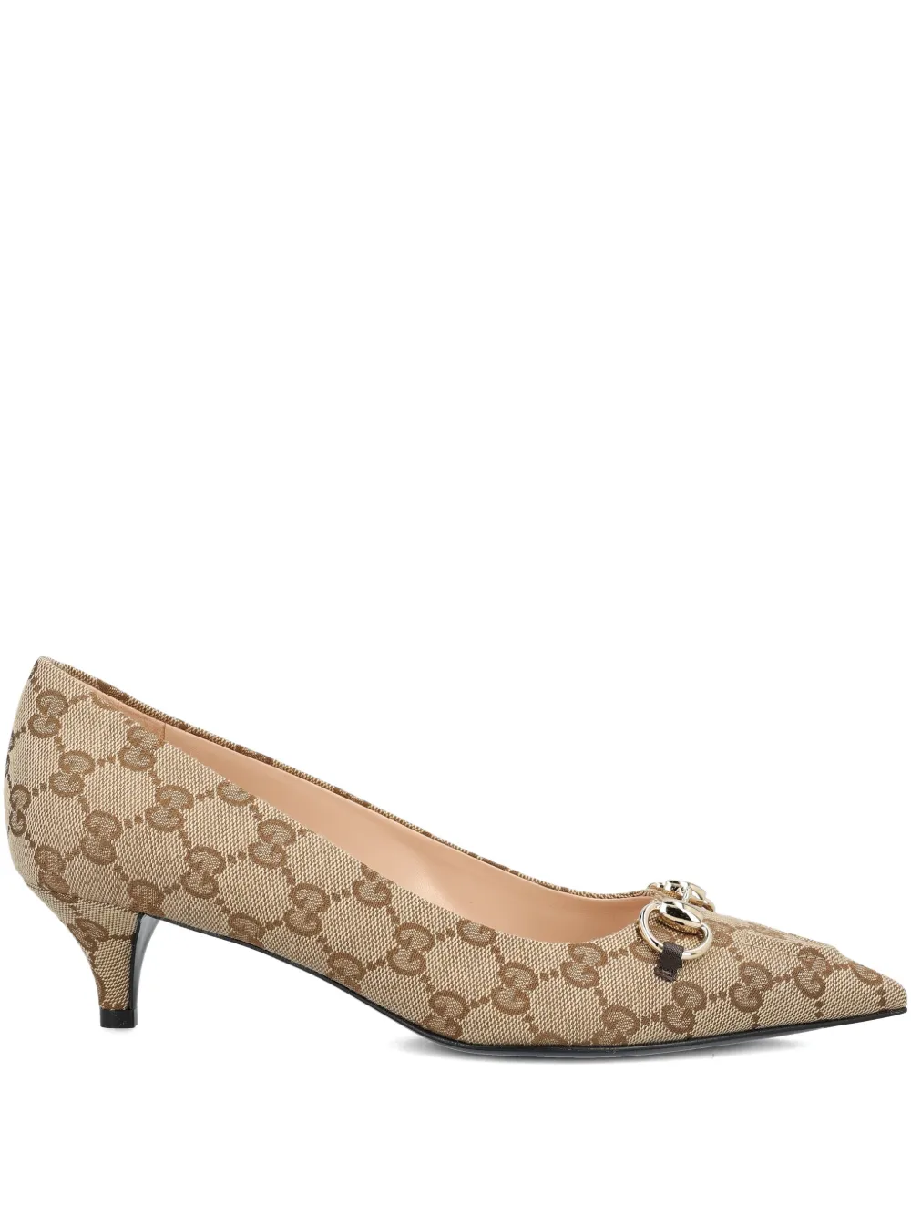 Gucci 45mm Horsebit Patterned Pumps In Brown