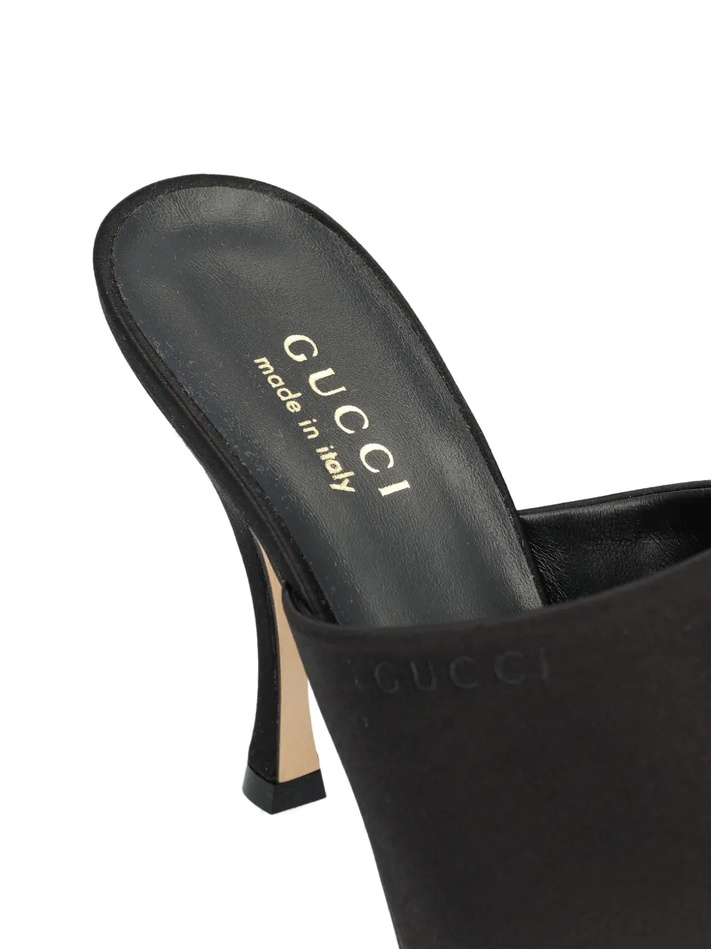 Gucci 95mm Satin Heeled Sandals In Black