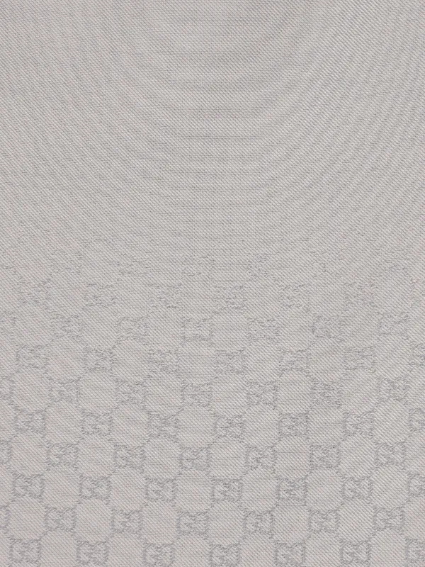 Gucci Jacquard Fringed Scarf | Grey | FARFETCH