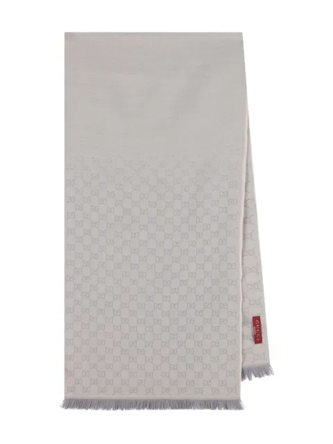 Gucci jacquard fringed scarf