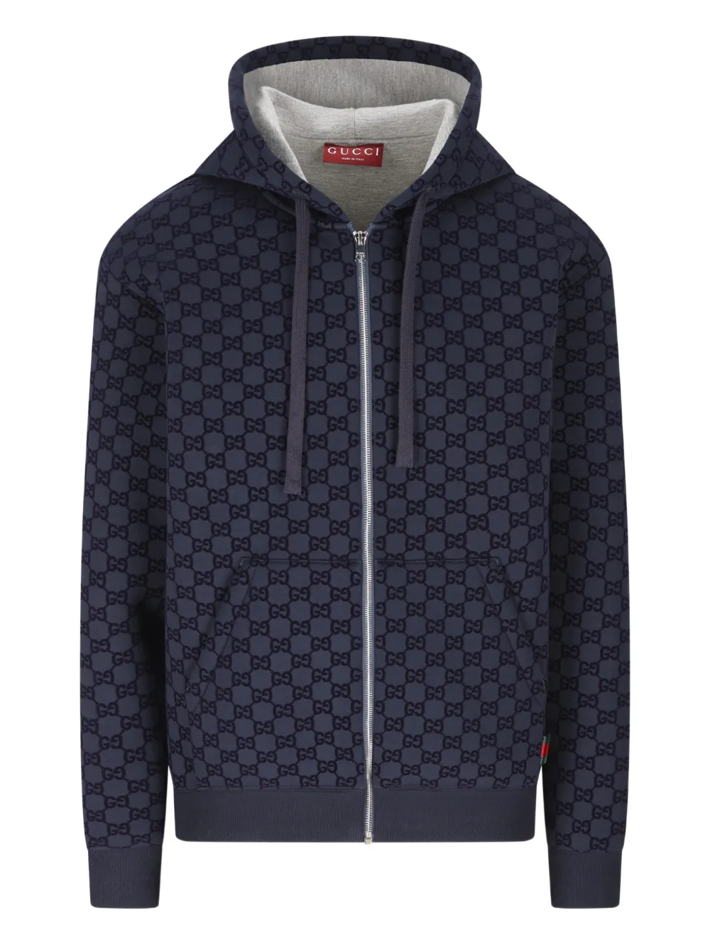 Gucci GG-pattern zip-fastening hoodie | azul | Image 1