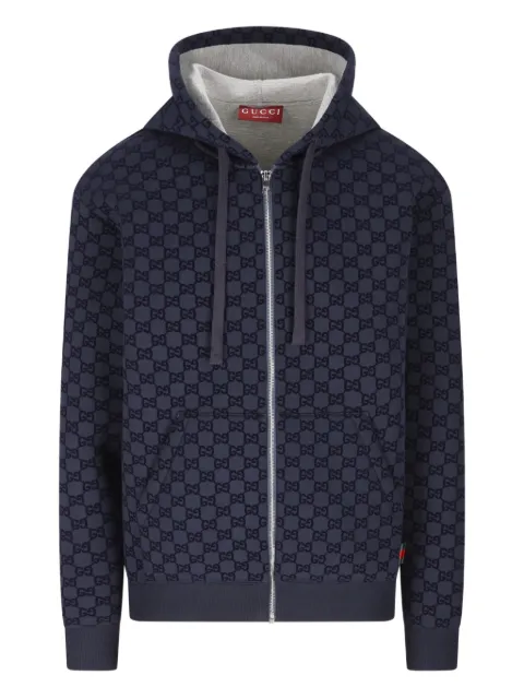 Gucci GG-pattern zip-fastening hoodie