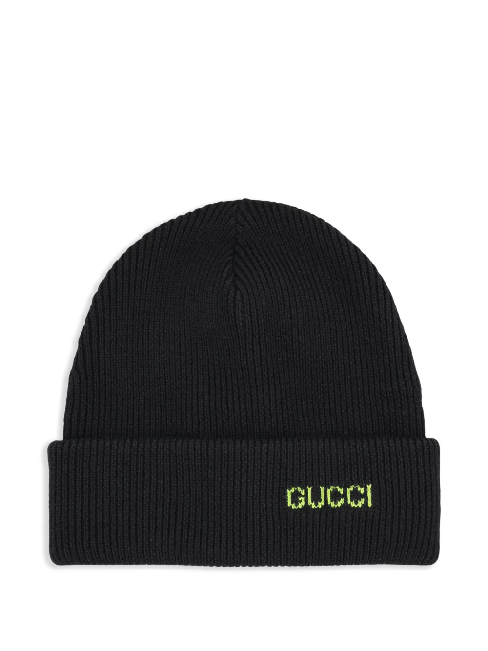 Gucci gorro tejido de canalé bordado | negro | Image 1