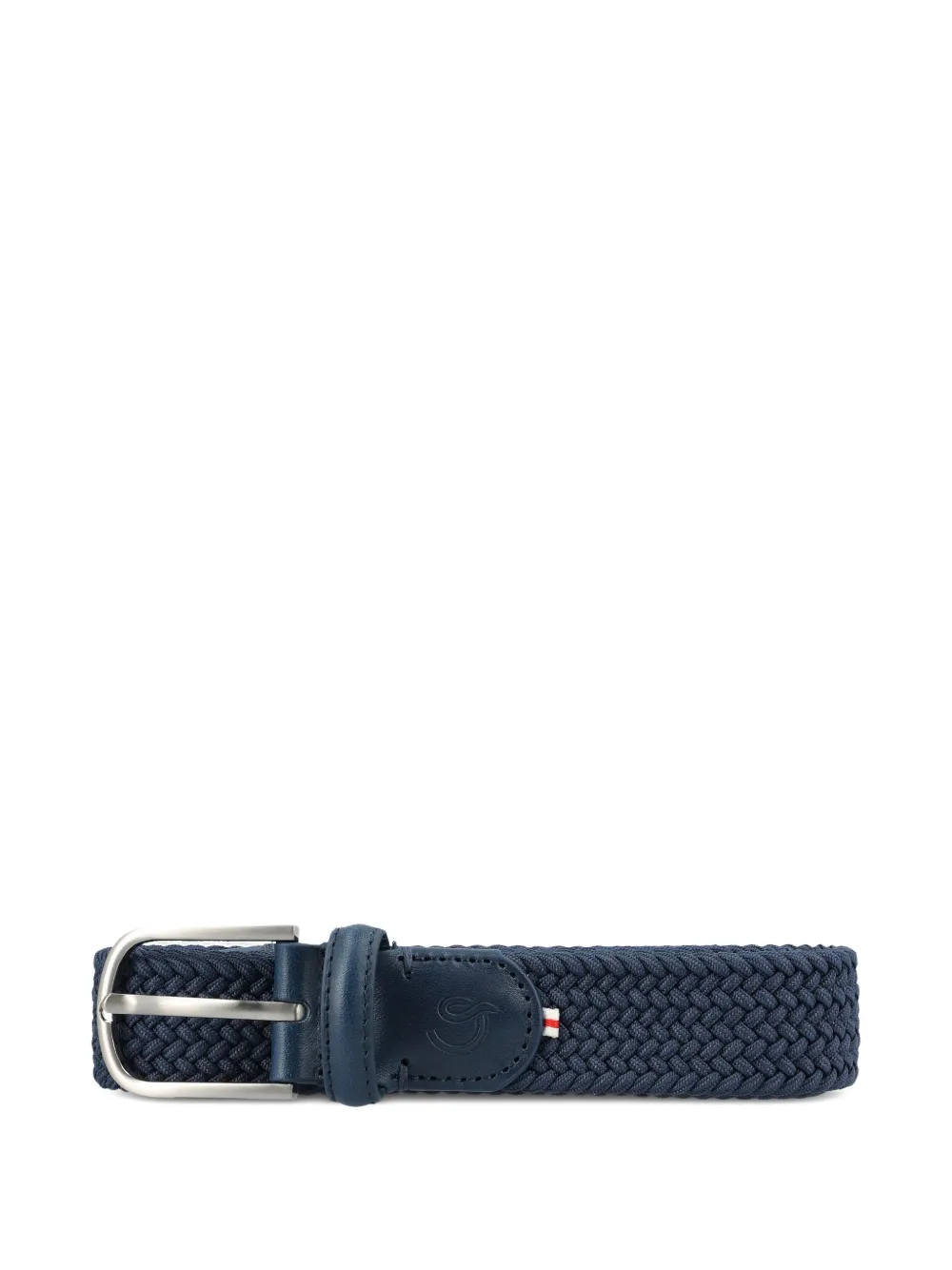 LA BOUCLE woven leather-detail belt - Blu