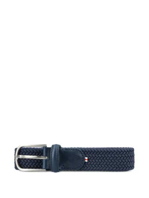 LA BOUCLE woven leather-detail belt