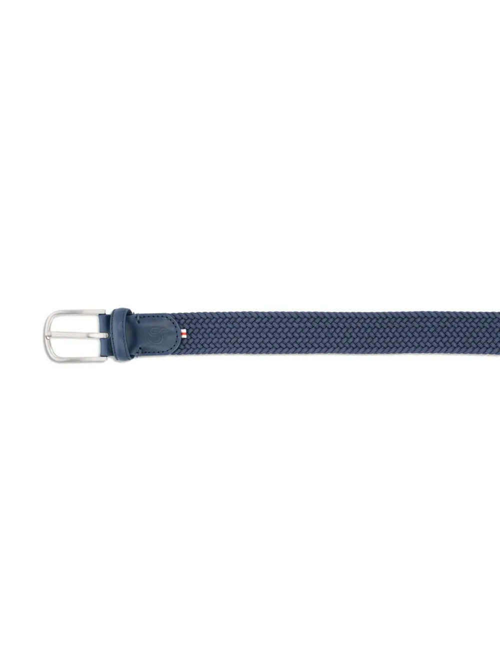 LA BOUCLE woven leather-detail belt - Blauw