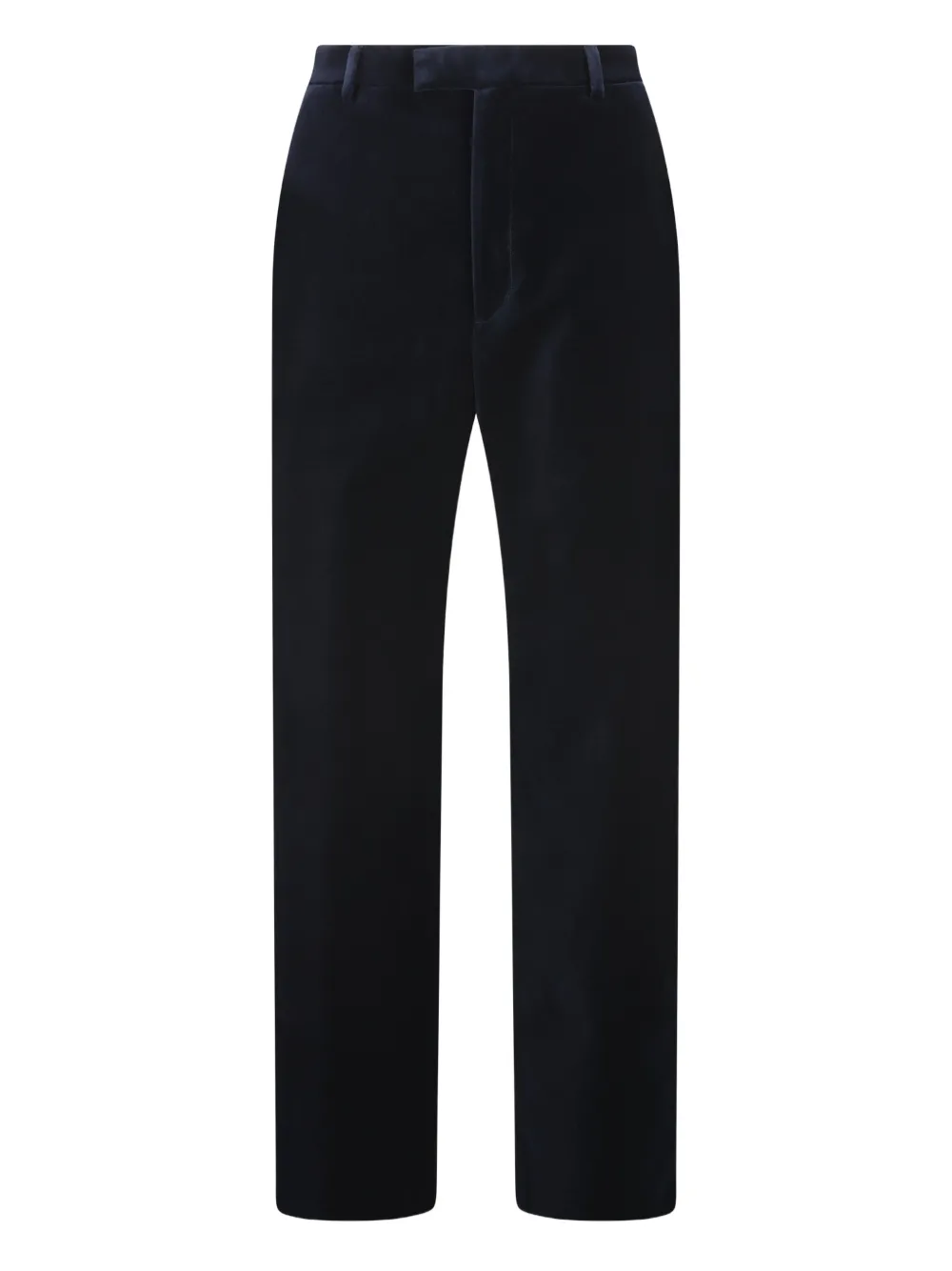 Gucci logo-embroidery velvet trousers | Blue | Image 1