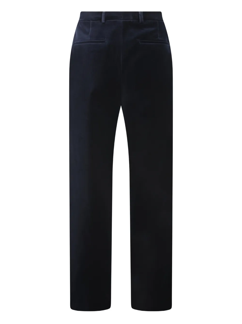 Gucci logo-embroidery velvet trousers - Blauw