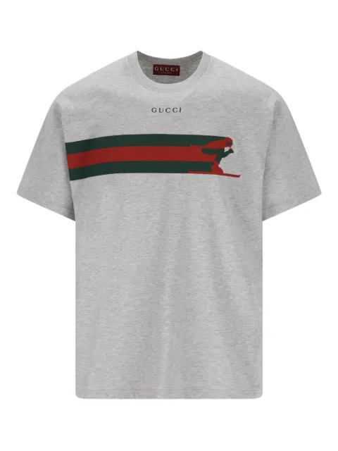 Gucci stripe graphic-print T-shirt