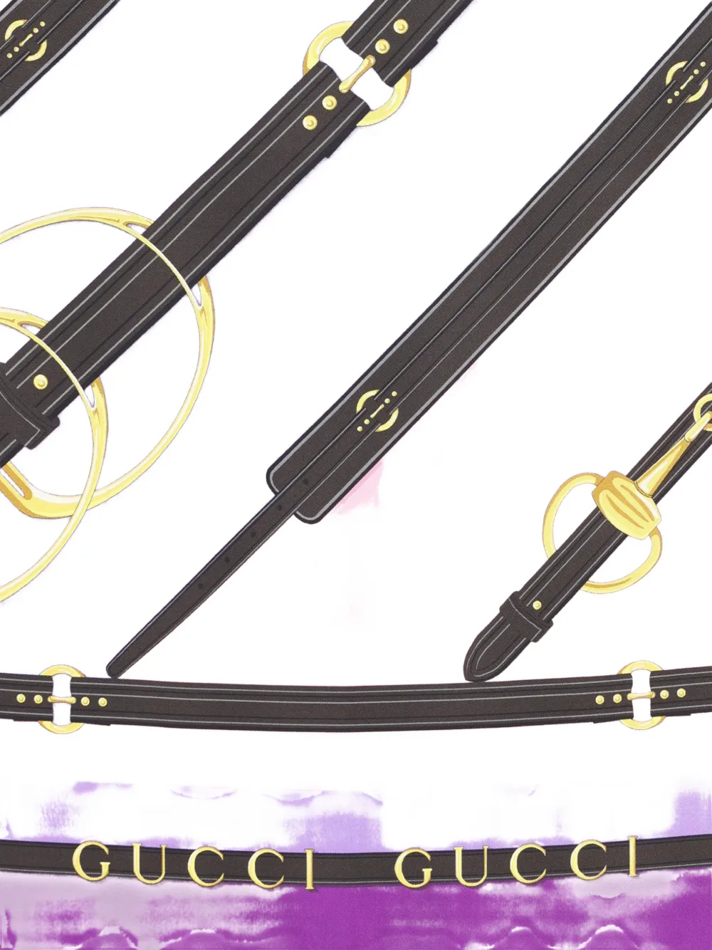 Gucci printed twill scarf - Paars