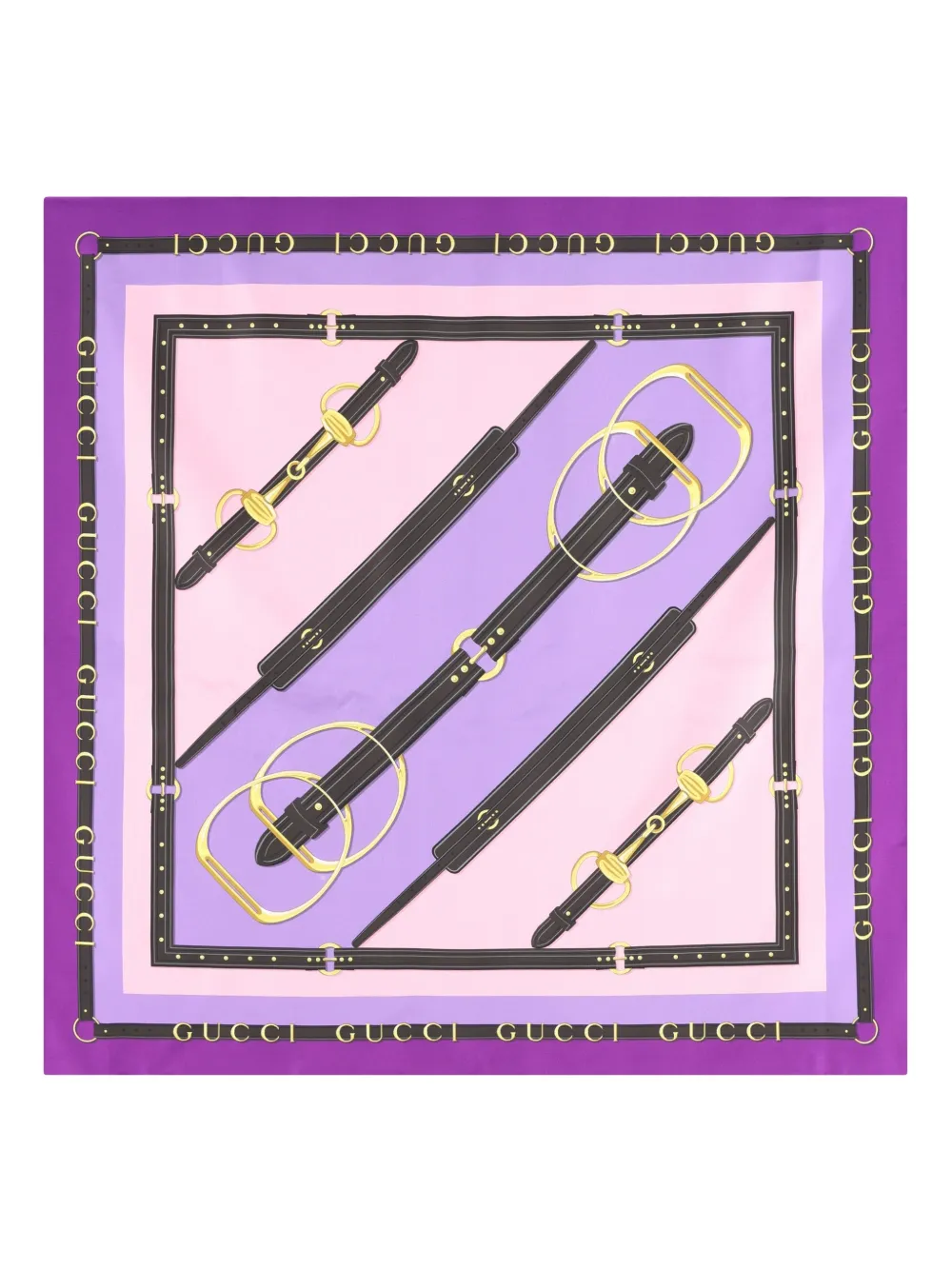 Gucci Printed Twill Scarf In Purple