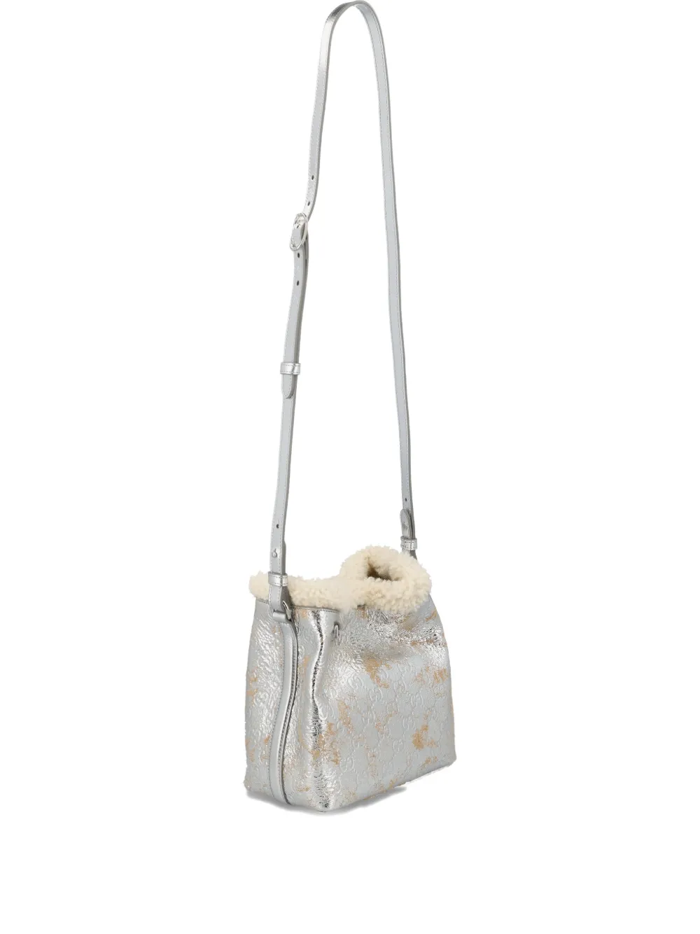 Gucci small GG Emblem bucket bag - Silber