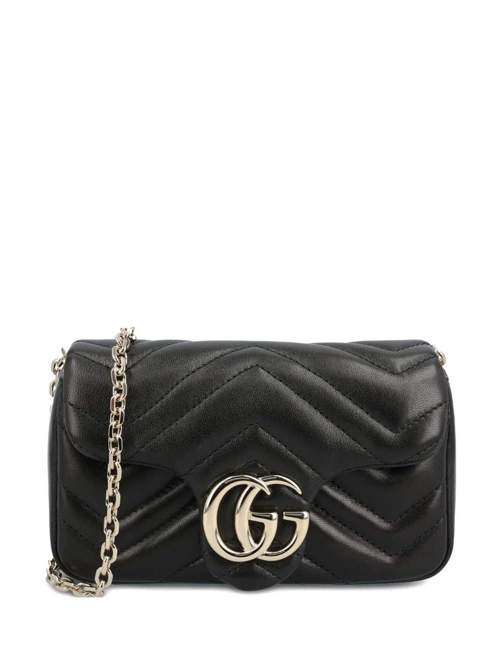 Gucci Borsa a spalla GG Marmont mini trapuntata - Nero