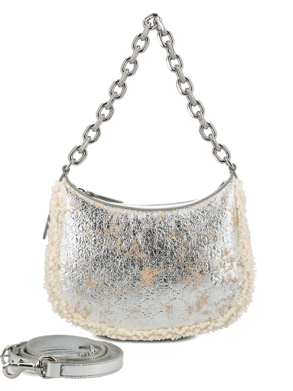 Gucci medium GG Emblem shoulder bag - Silber