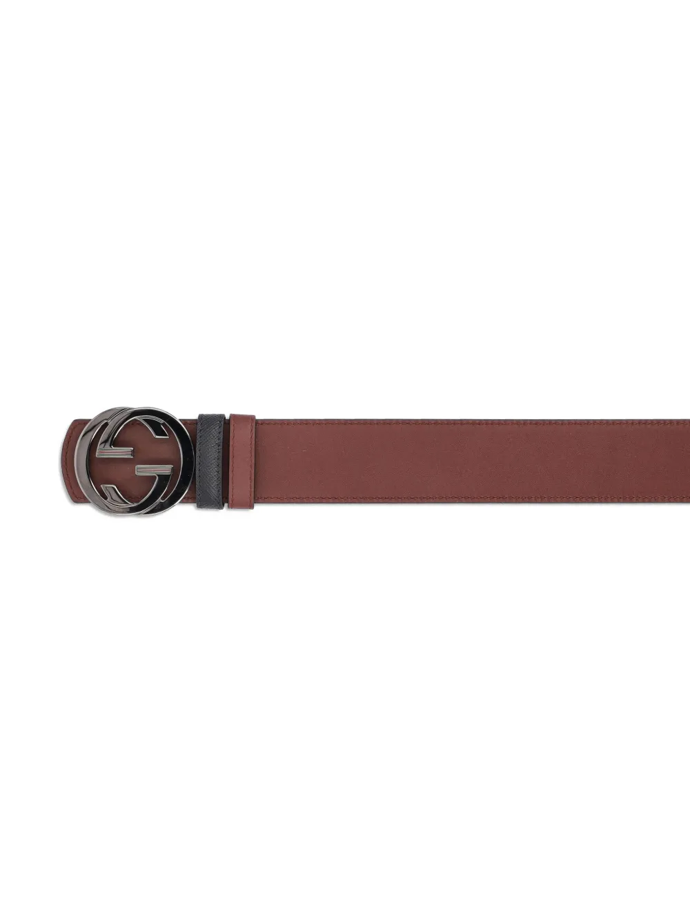  Gucci Interlocking G Calfskin Belt - Brown 