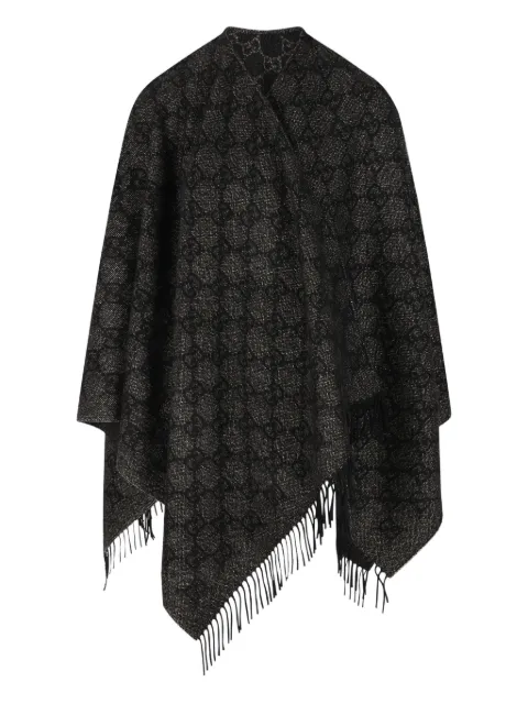 Gucci fringed jacquard cape
