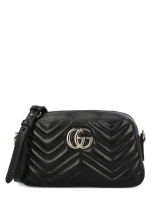 Gucci GGマーモント レザーショルダーバッグ S | ブラック | FARFETCH JP