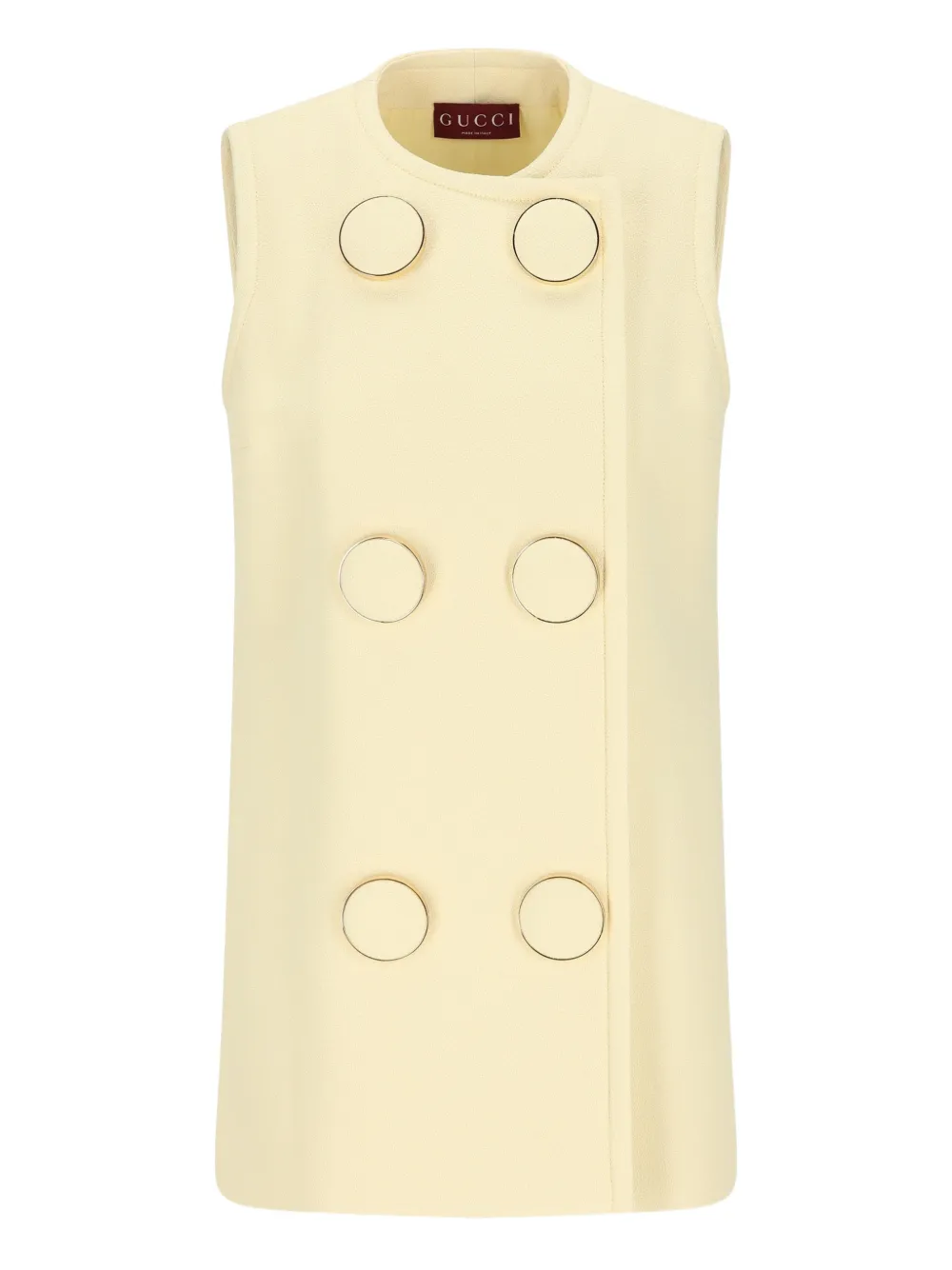 Gucci Maxi-buttons Sleeveless Gilet In Neutral