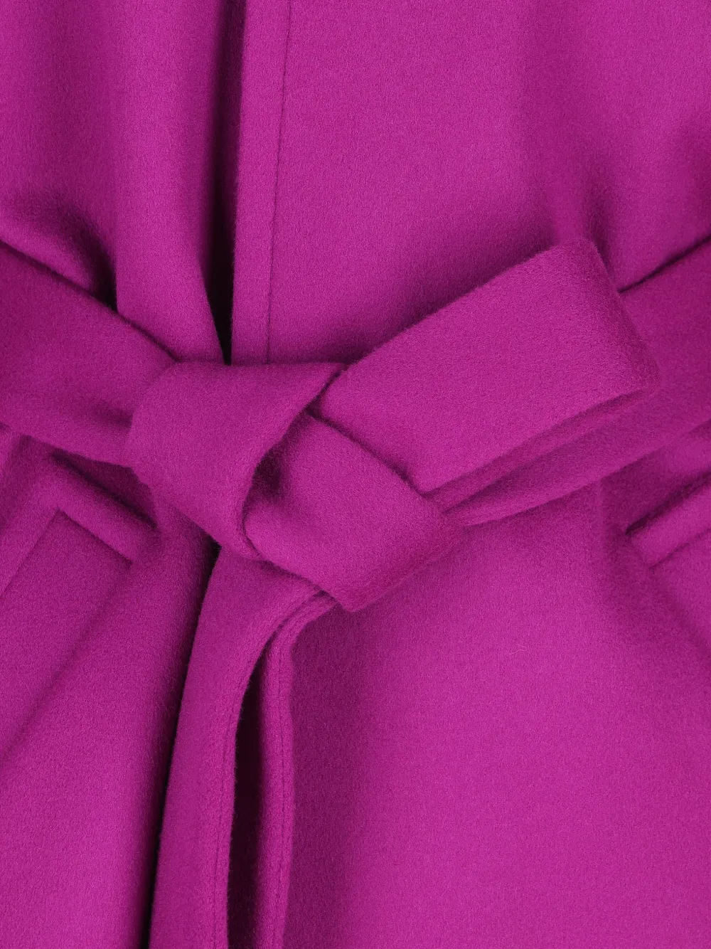 Saint Laurent Wool Belted Coat In Pink