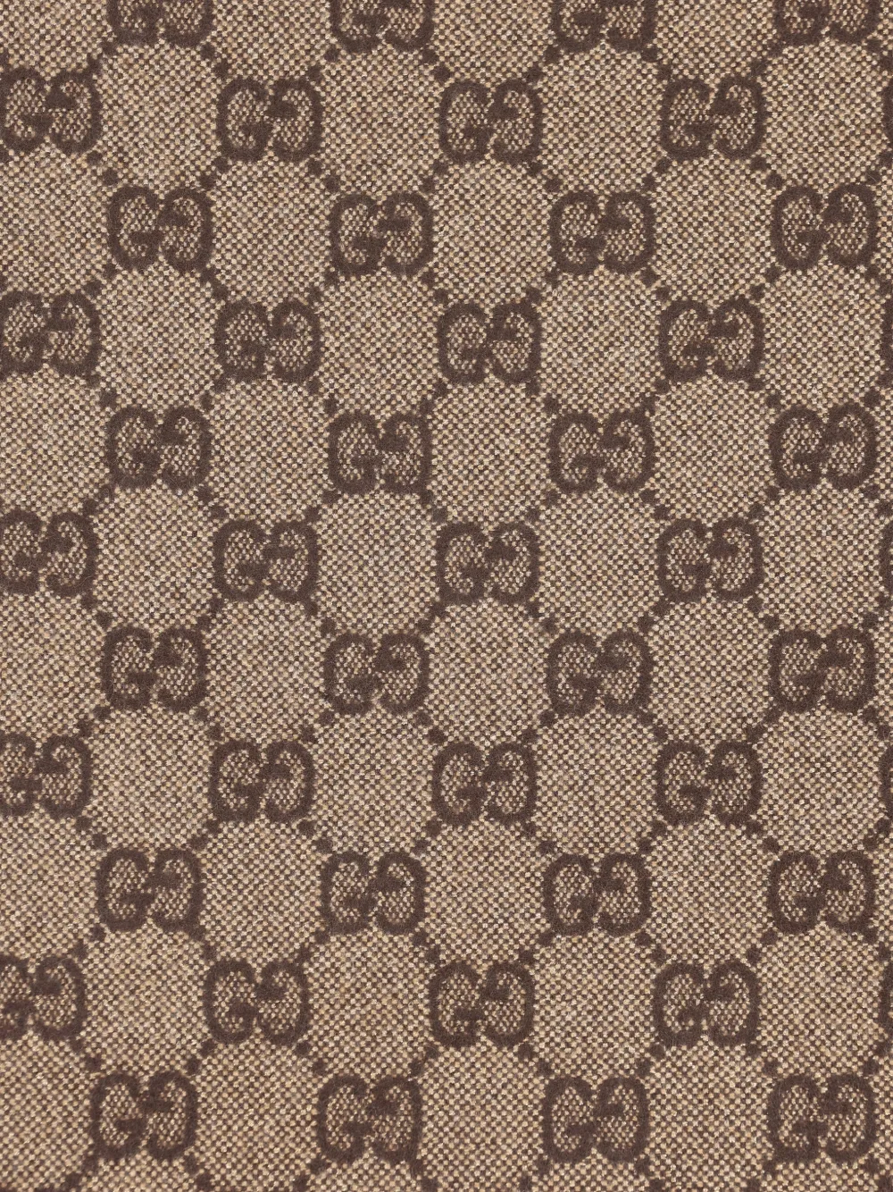 Gucci Sjaal met franje afwerking en monogram Beige