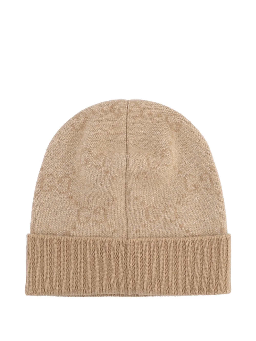 Gucci jacquard ribbed beanie - Beige