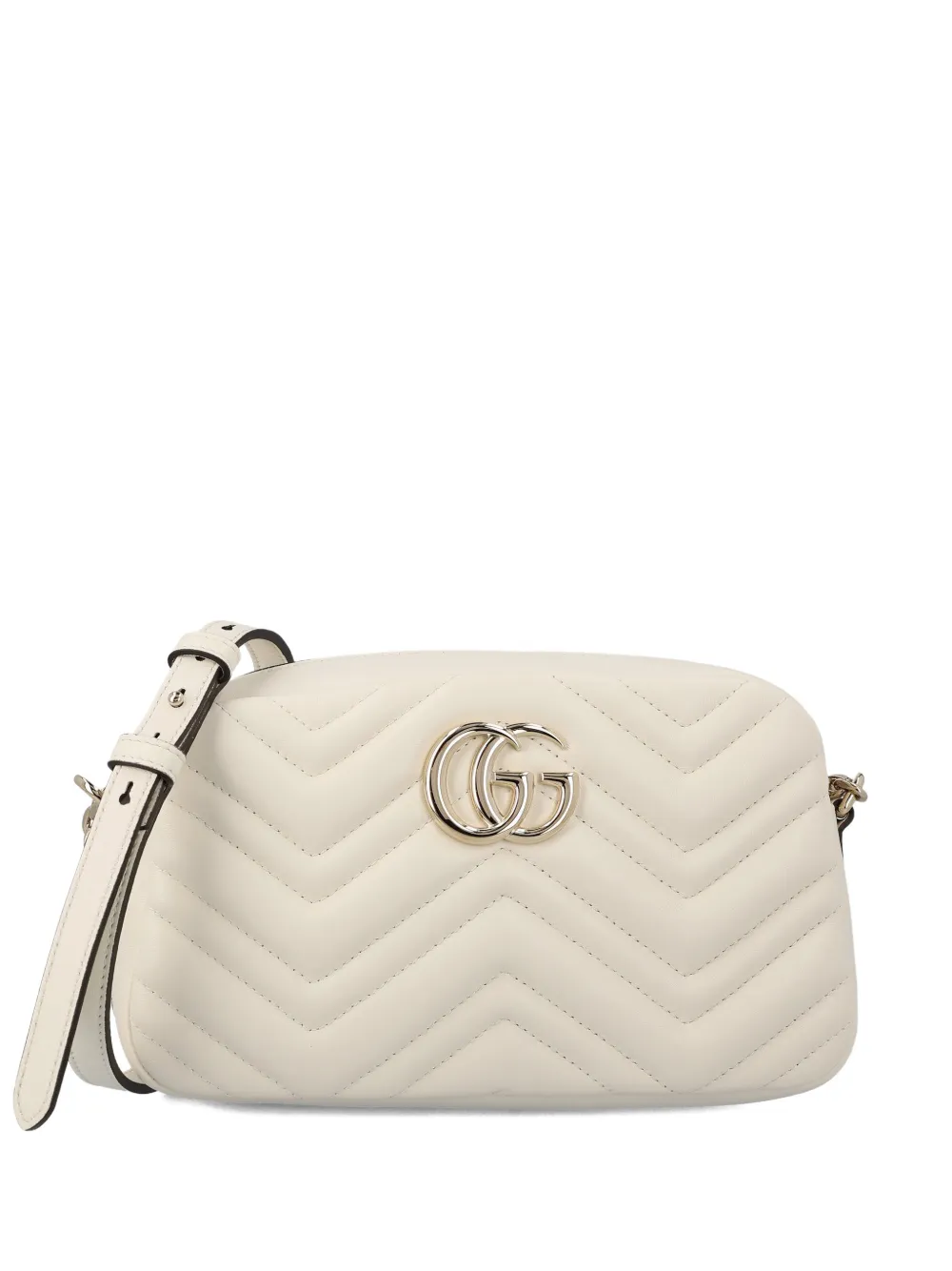 Gucci Small Gg Marmont Chevron Shoulder Bag In Brown