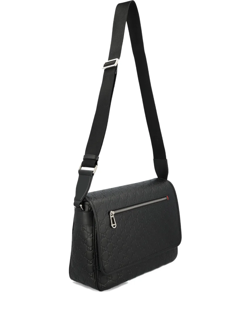 Gucci medium GG Emblem embossed messenger bag | Black | Image 1
