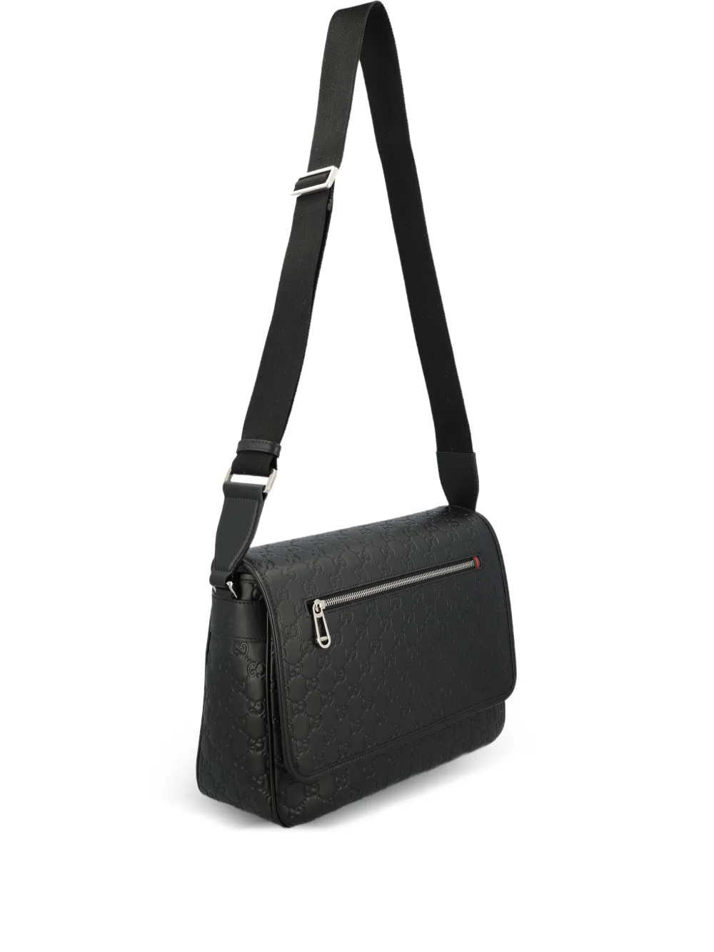 Gucci medium GG Emblem embossed messenger bag | Black | Image 1