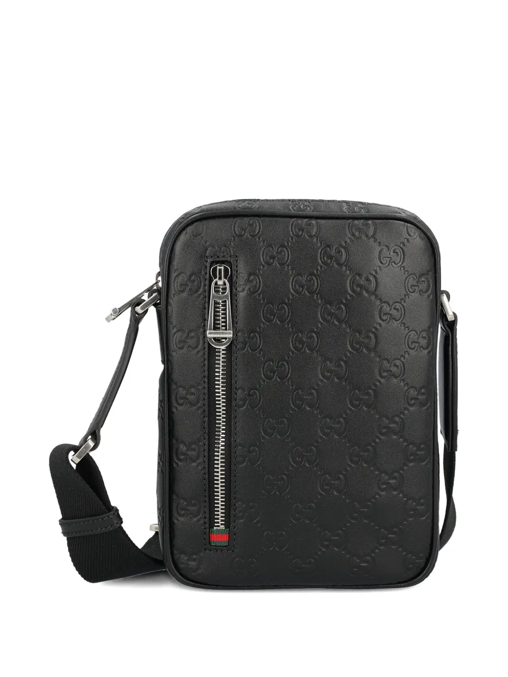 Gucci GG Emblem embossed shoulder bag - Zwart