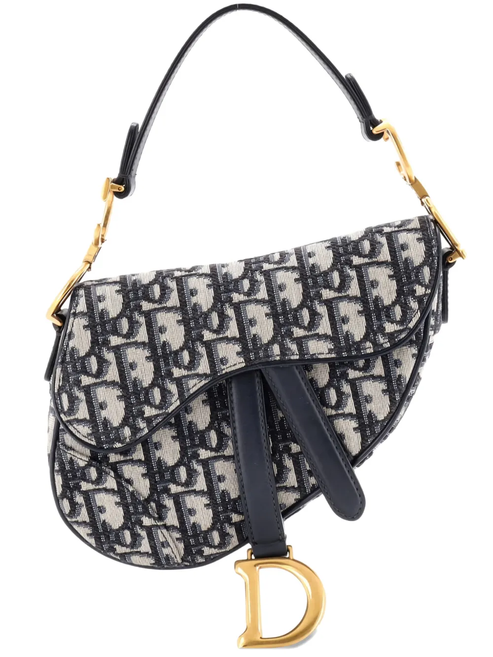 Christian Dior Pre-Owned Saddle Handbag Oblique Canvas Mini shoulder bag - Blu