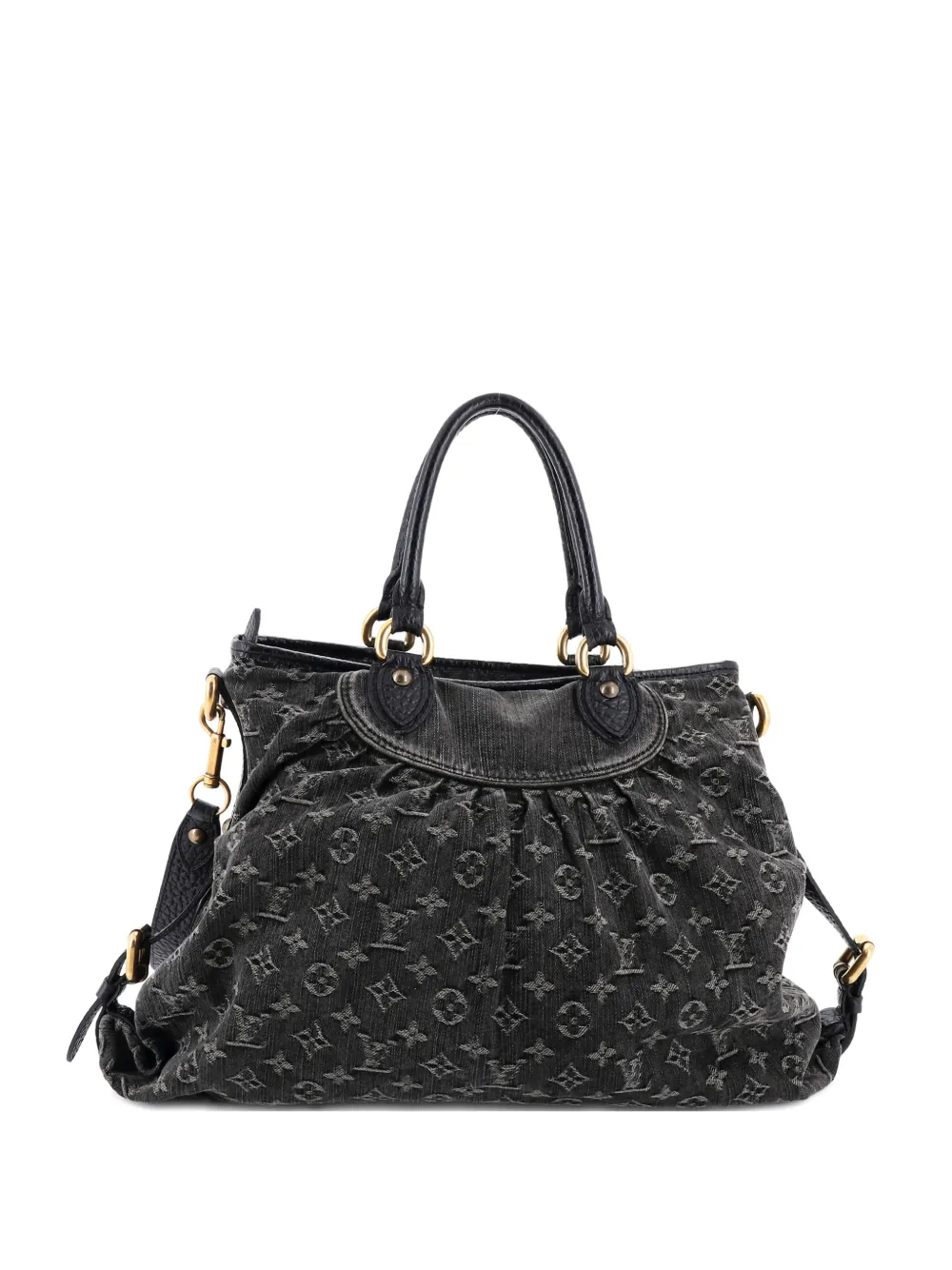 Pre-owned Louis Vuitton Neo Cabby Handbag Denim Gm Satchel In Black