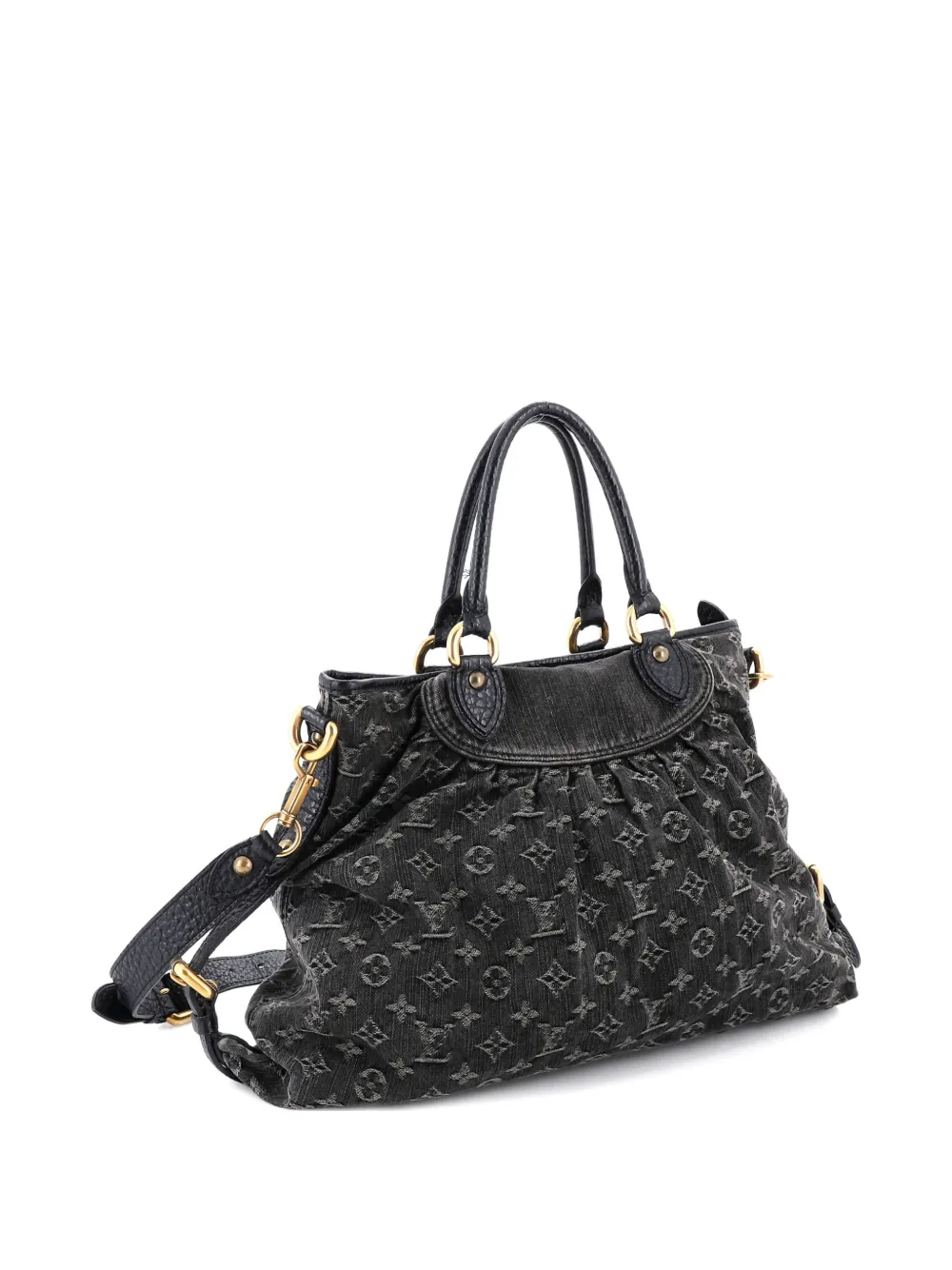 Pre-owned Louis Vuitton Neo Cabby Handbag Denim Gm Satchel In Black