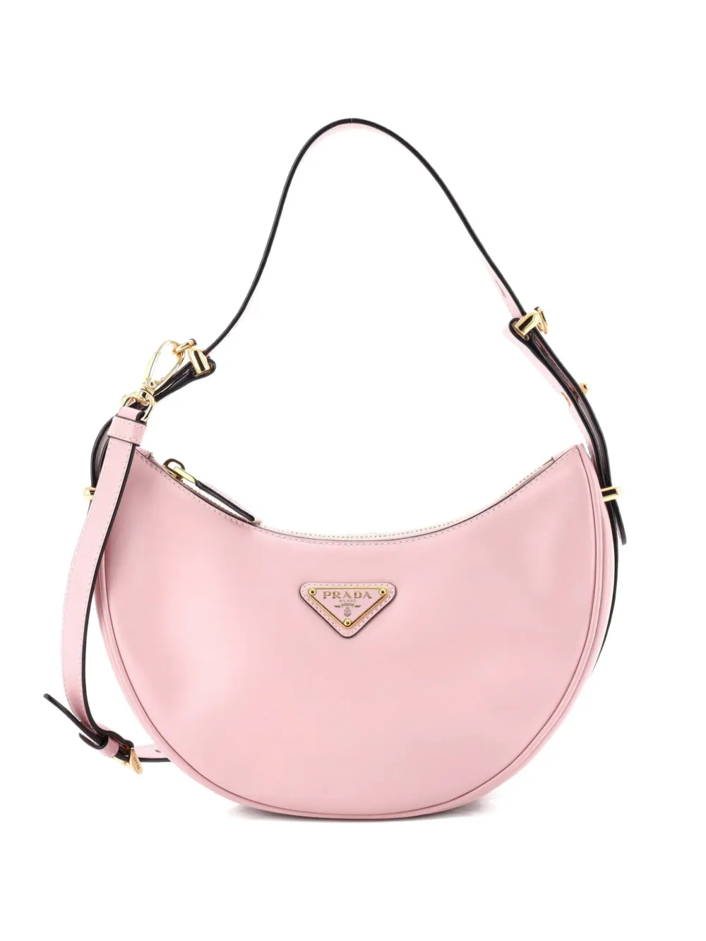 Prada Pre-Owned Arque Half Moon Leather Small hobo bag - Rosa
