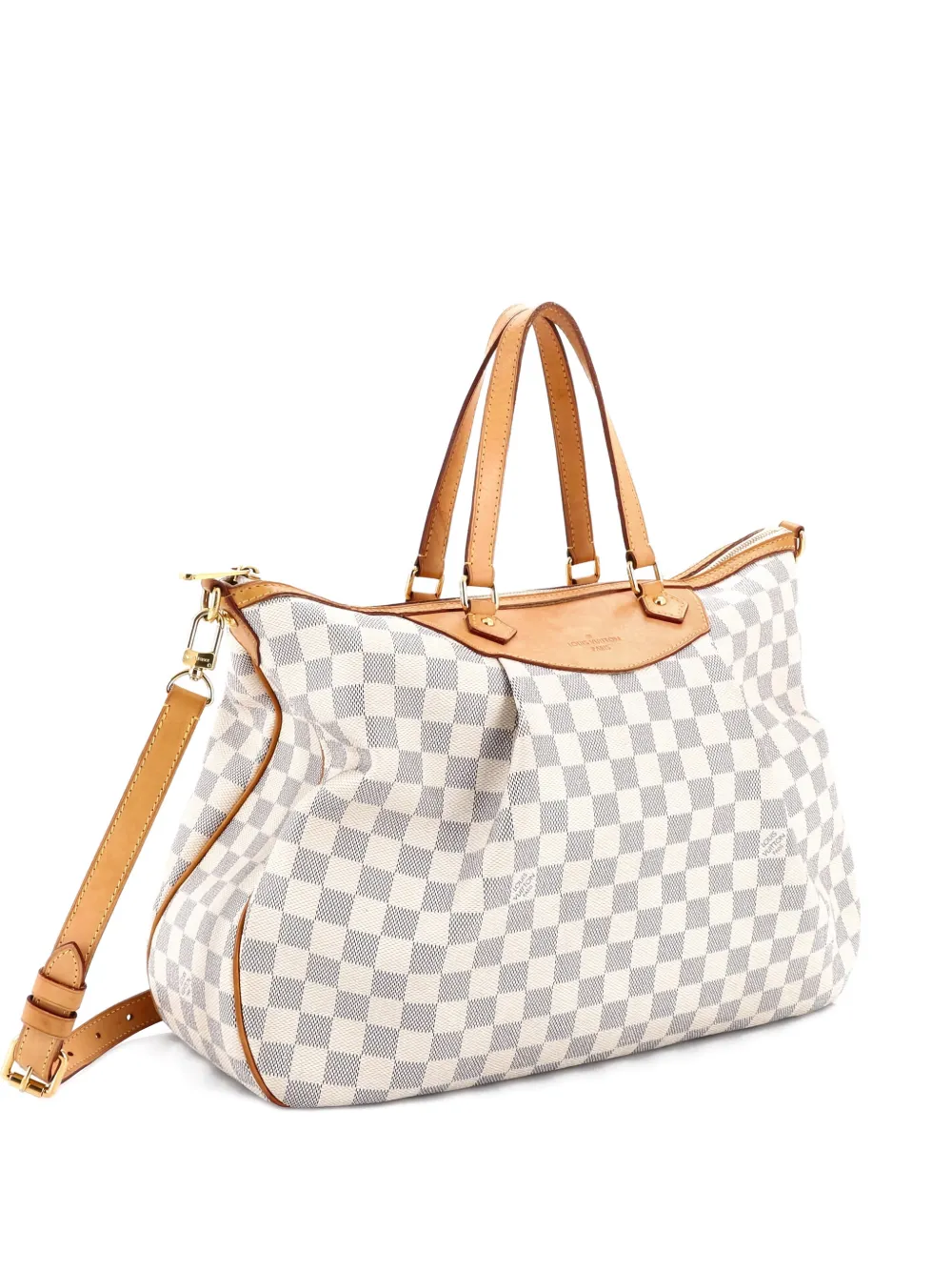 Pre-owned Louis Vuitton Siracusa Handbag Damier Gm Shoulder Bag In White