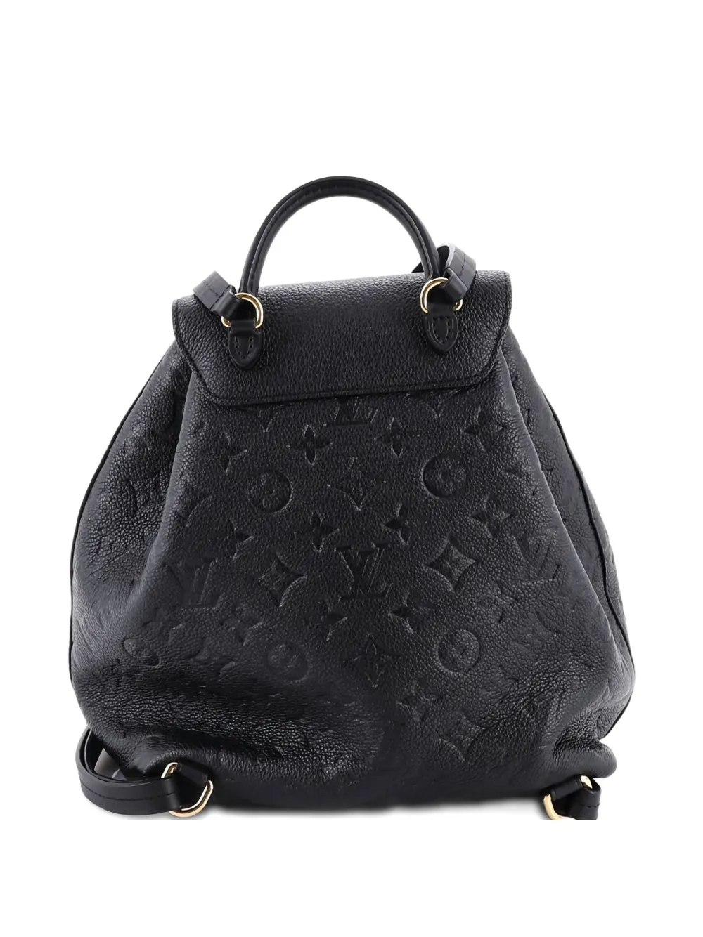 Pre-owned Louis Vuitton Montsouris Nm Monogram Empreinte Leather Pm Backpack In Black