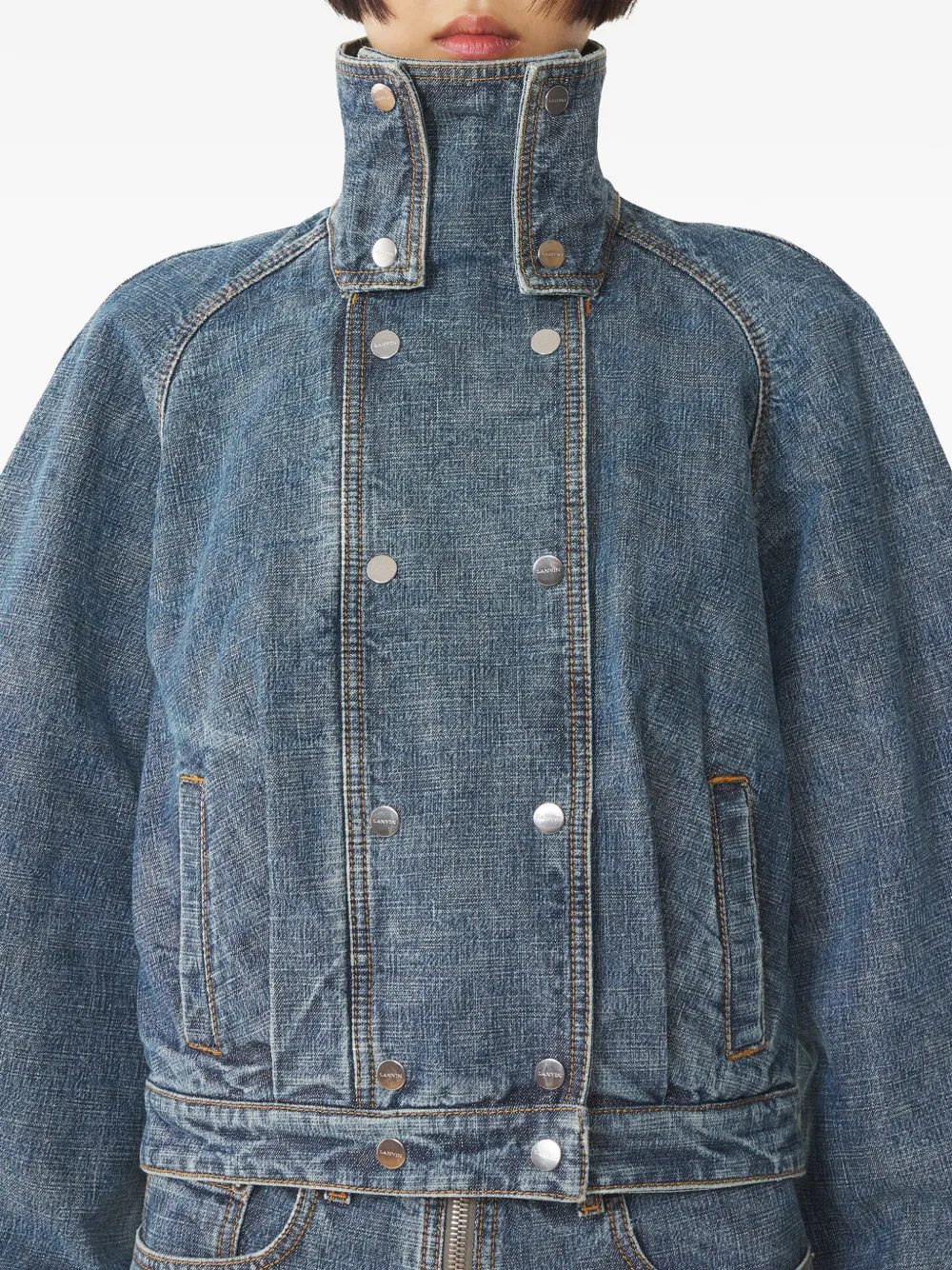 Lanvin Jack met trechterhals en knopen Blauw