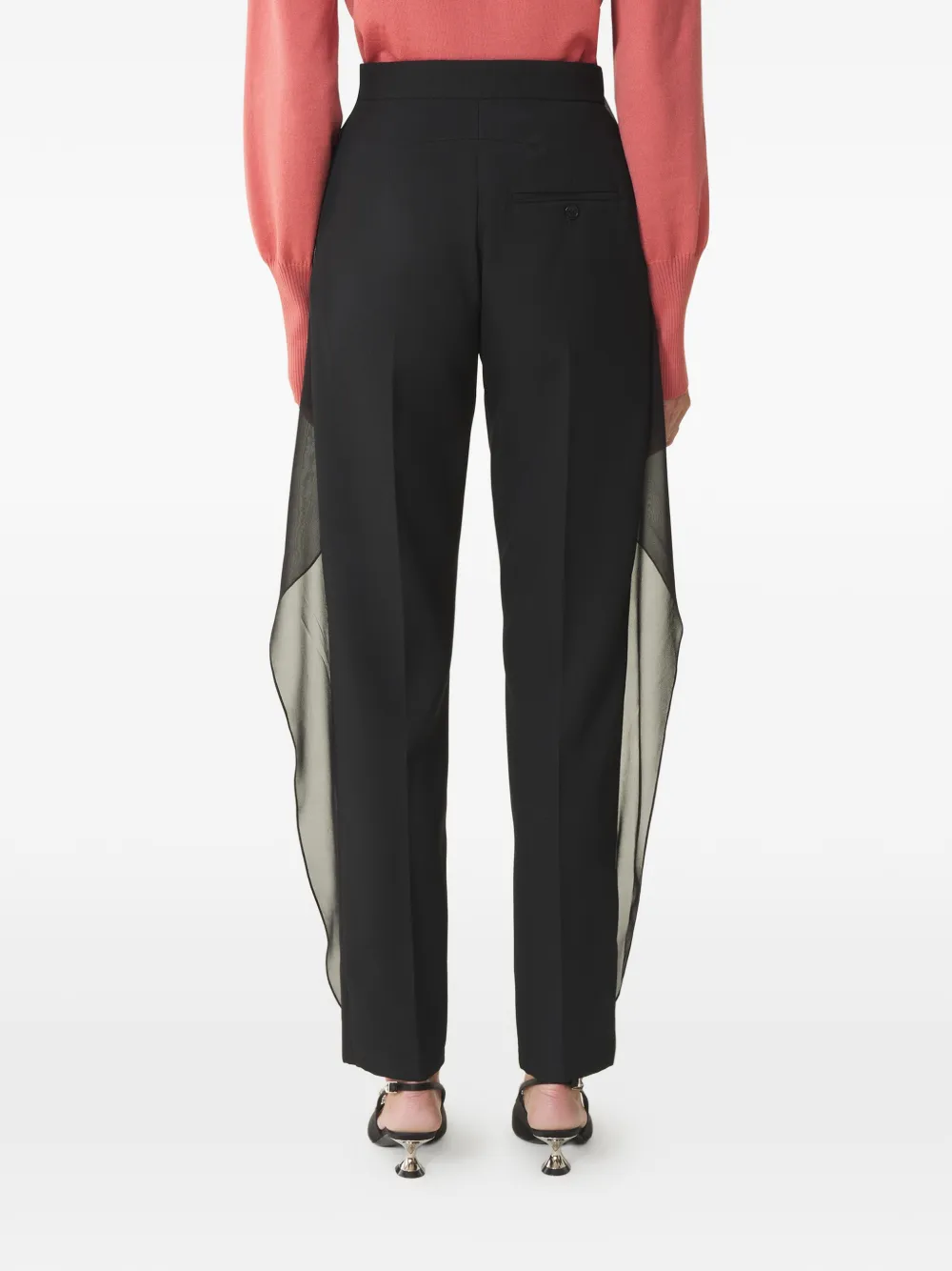  Lanvin Ruffle-detail Side-zip Trousers - Black 