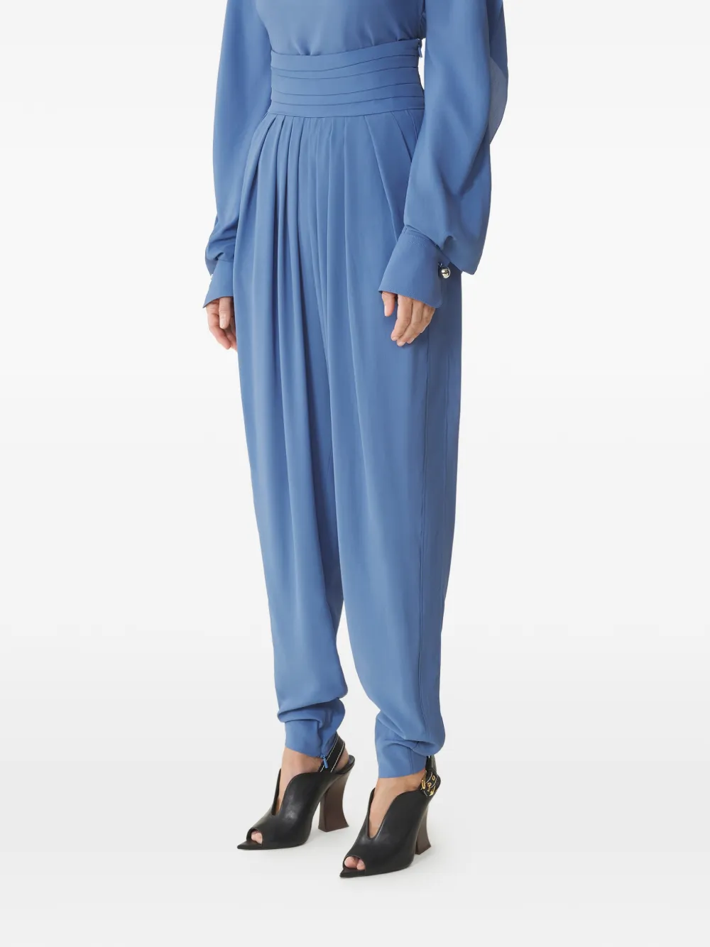  Lanvin Pleated-detail Zip Trousers - Blue 