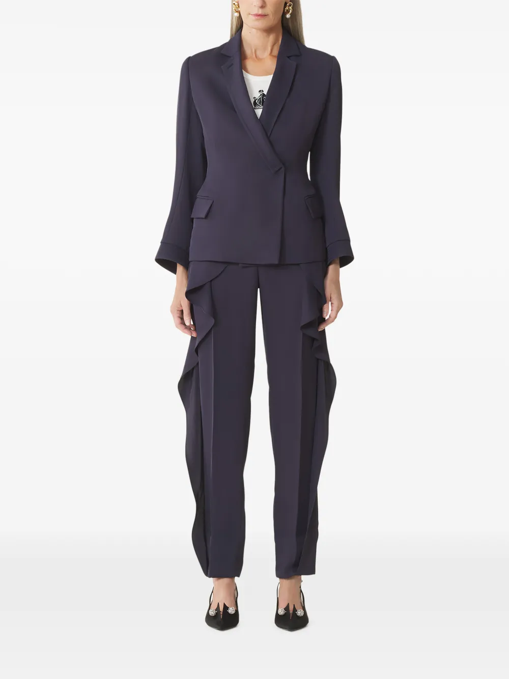  Lanvin Double-breasted Cuff-detail Blazer - Blue 